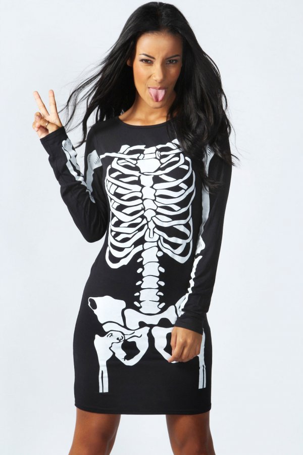 Black dress - skeleton, photo