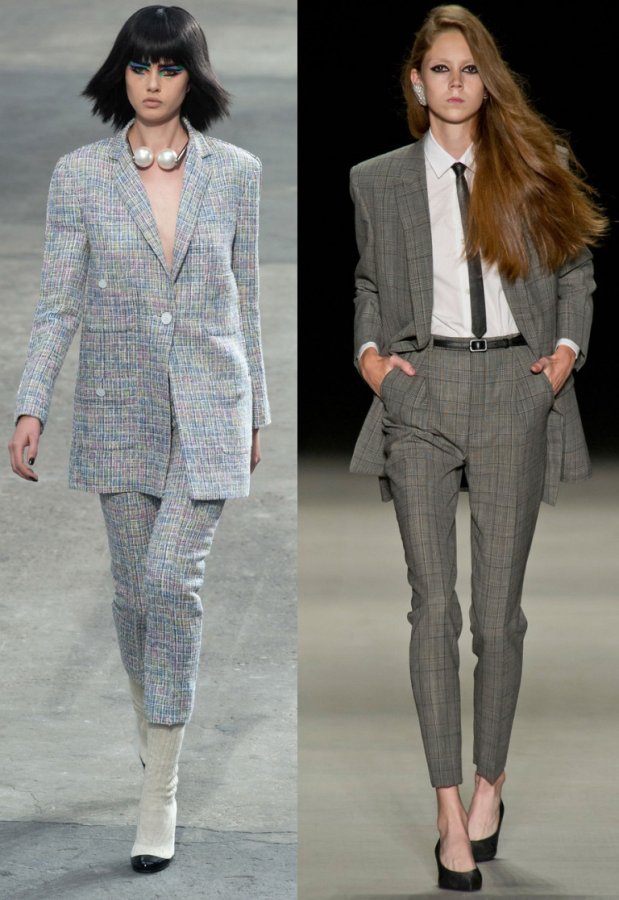 Chanel and Saint Laurent women's suits