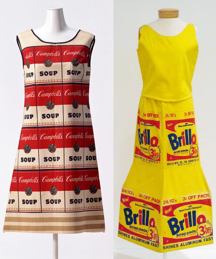 Dresses designed by Andy Warhol