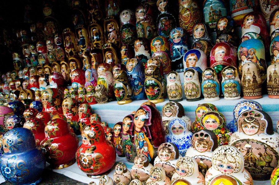 Russian style and nesting dolls