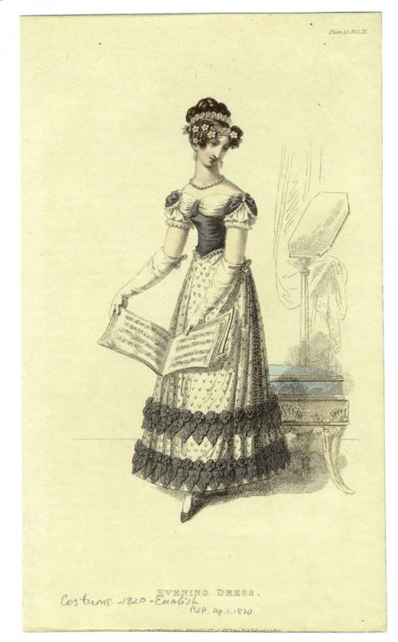 Fashion illustration of the first half of the 19th century