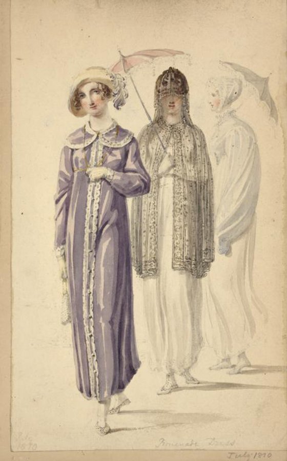 Fashion illustration of the first half of the 19th century