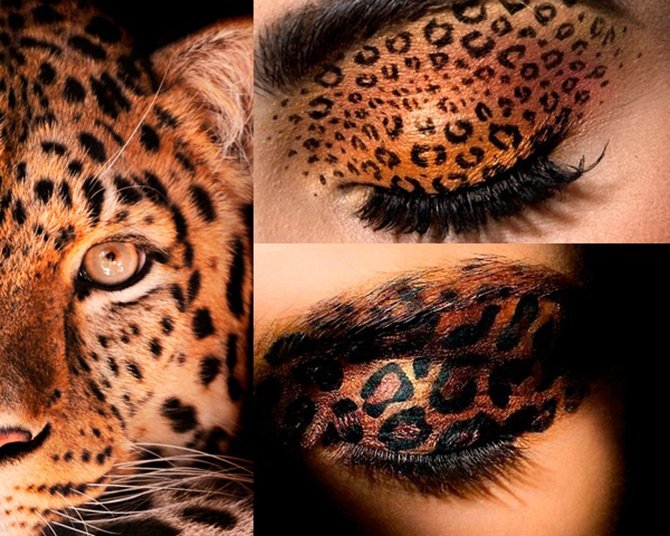 Leopard eye makeup