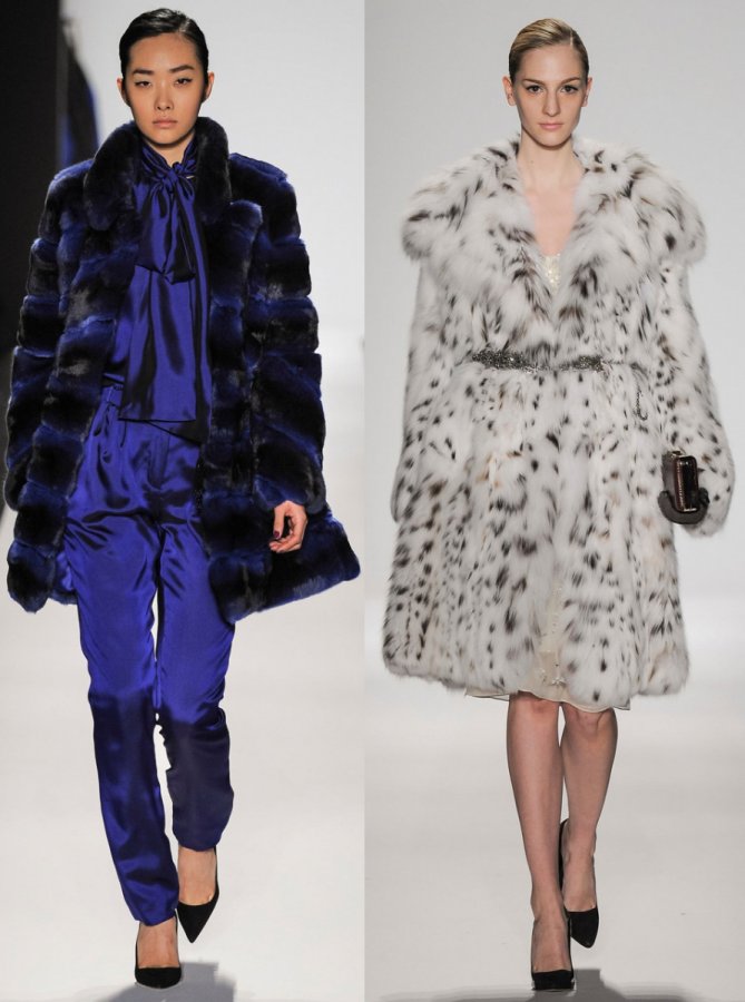 Fashionable women's fur coats, photo