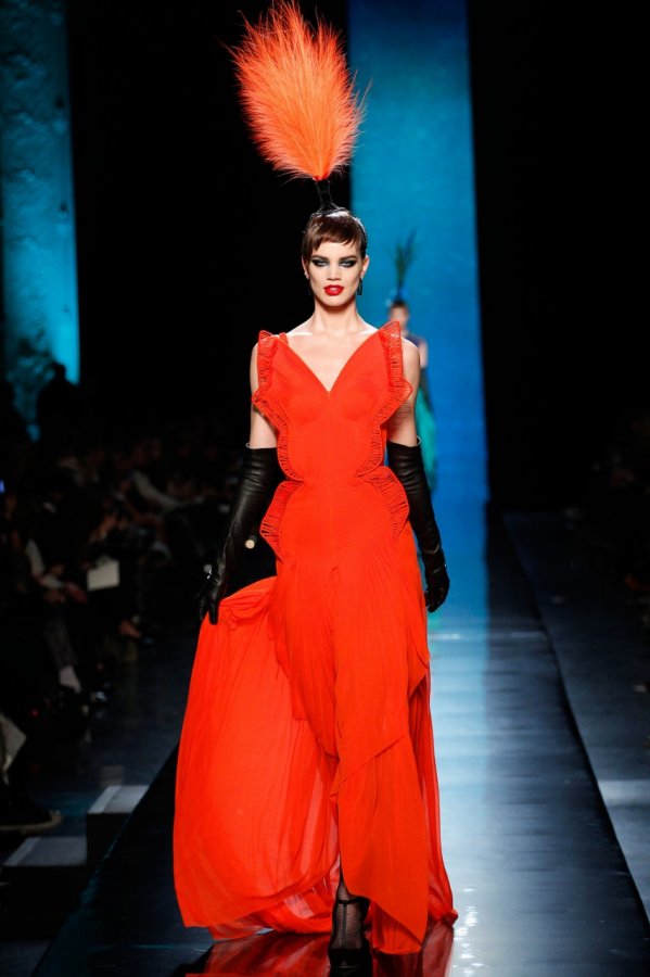 Red dress from the Jean Paul Gaultier collection