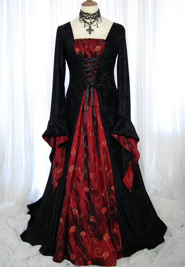 Elegant gothic floor-length dress