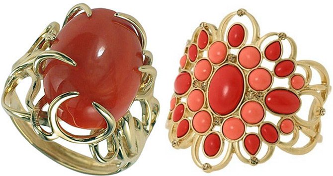 Red and pink coral jewelry