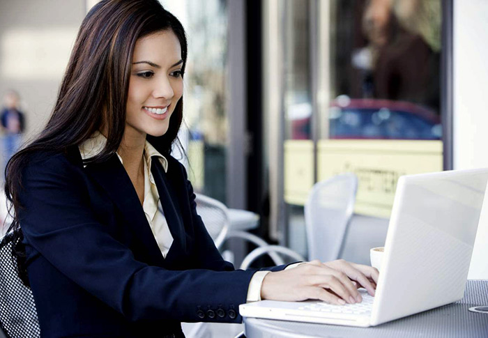 Girl with laptop