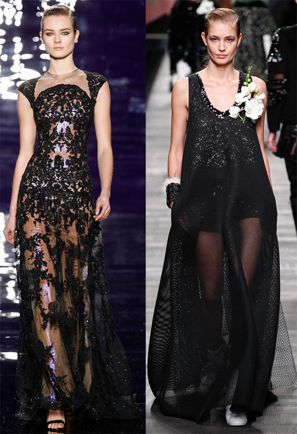 Black evening dresses fall-winter 2024-2025