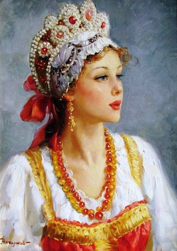 Russian beauty - painting by Vladislav Nagornov