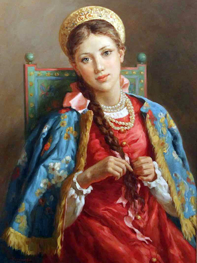 Russian beauty - painting by Vladislav Nagornov