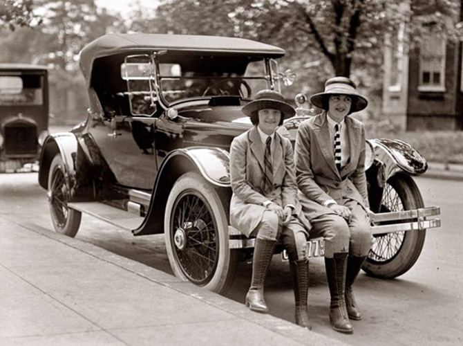 Vintage cars and girls