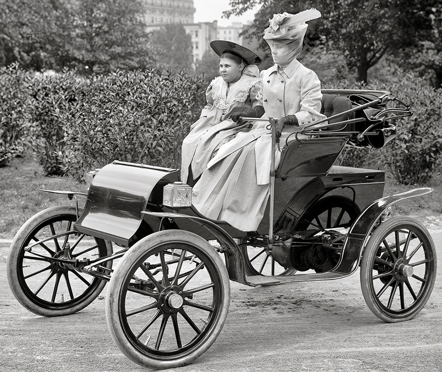 Vintage cars and girls