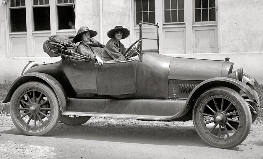 Vintage cars and girls