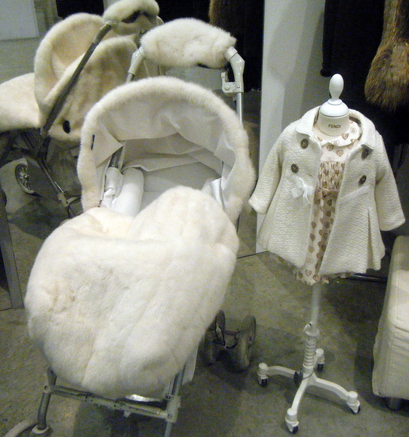 Fur strollers for children