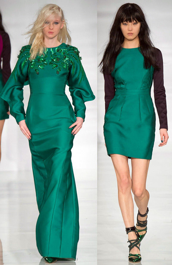 Green dresses fall-winter 2024-2025, photo