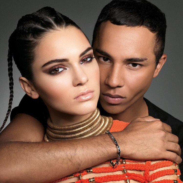 Olivier Rousteing and Jenner Kendall