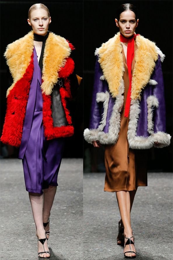 Prada sheepskin coats