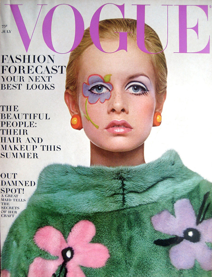 Twiggy on the cover of VOGUE