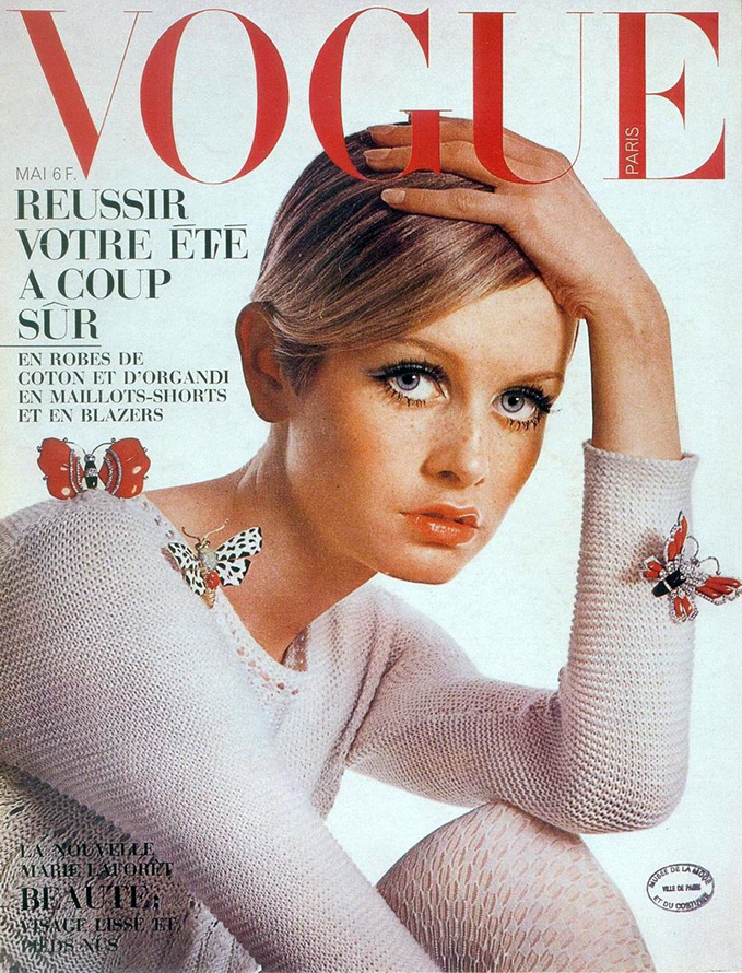 Twiggy on the cover of VOGUE