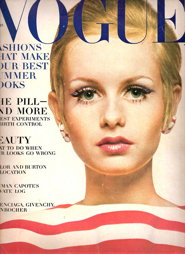 Twiggy on the cover of VOGUE