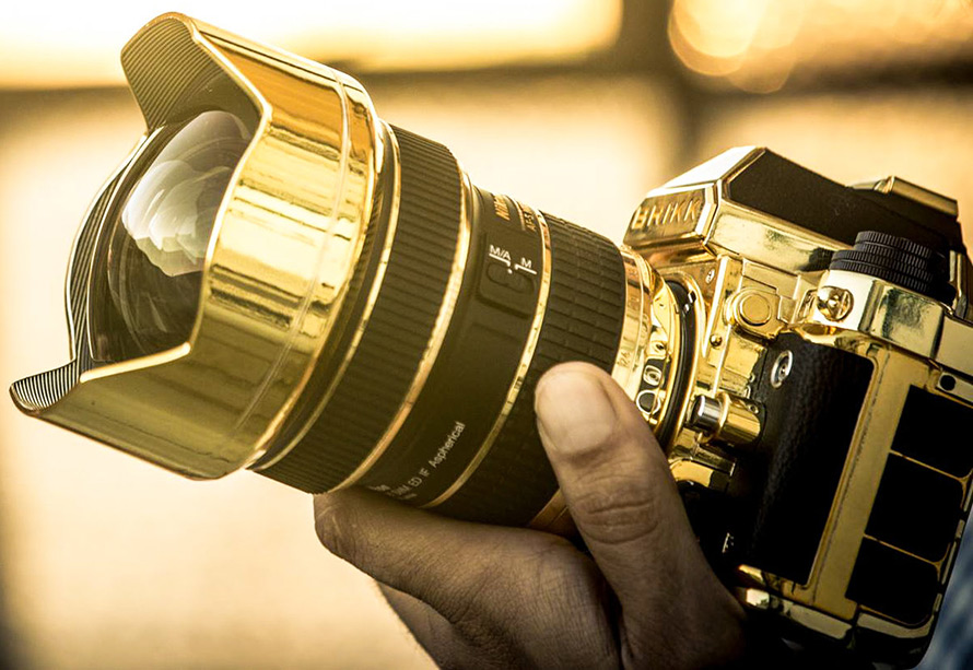 Golden camera from Brikk