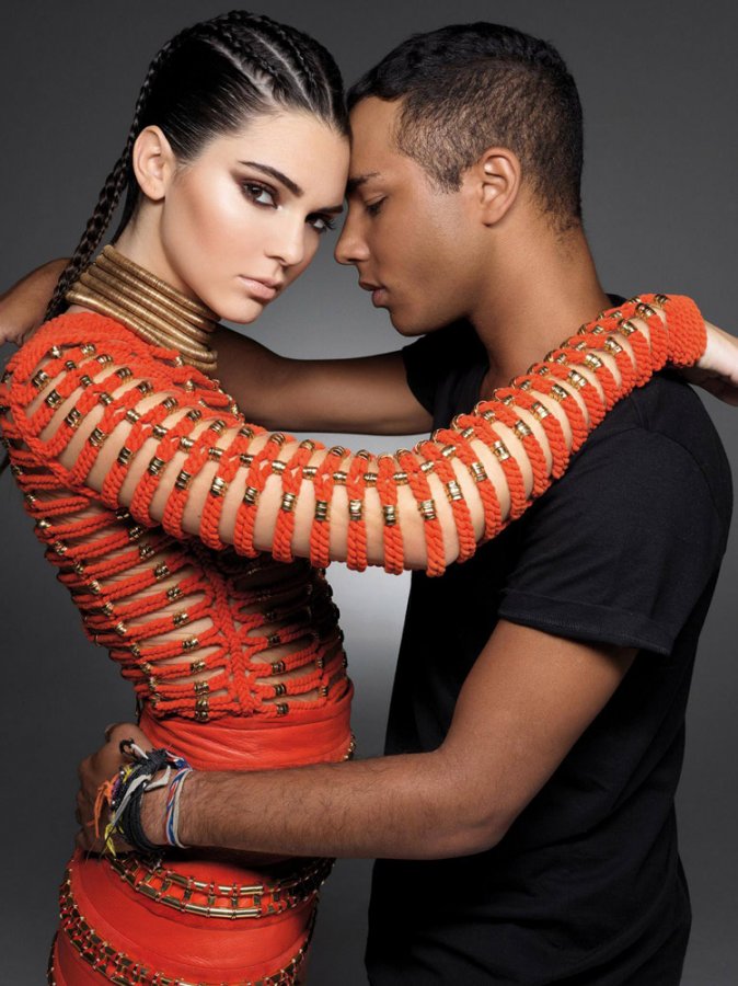 Olivier Rousteing and Jenner Kendall