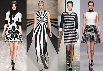 Black and white dresses for autumn and winter