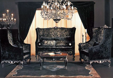 Dark glamor in interiors