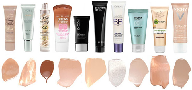 BB creams of different brands