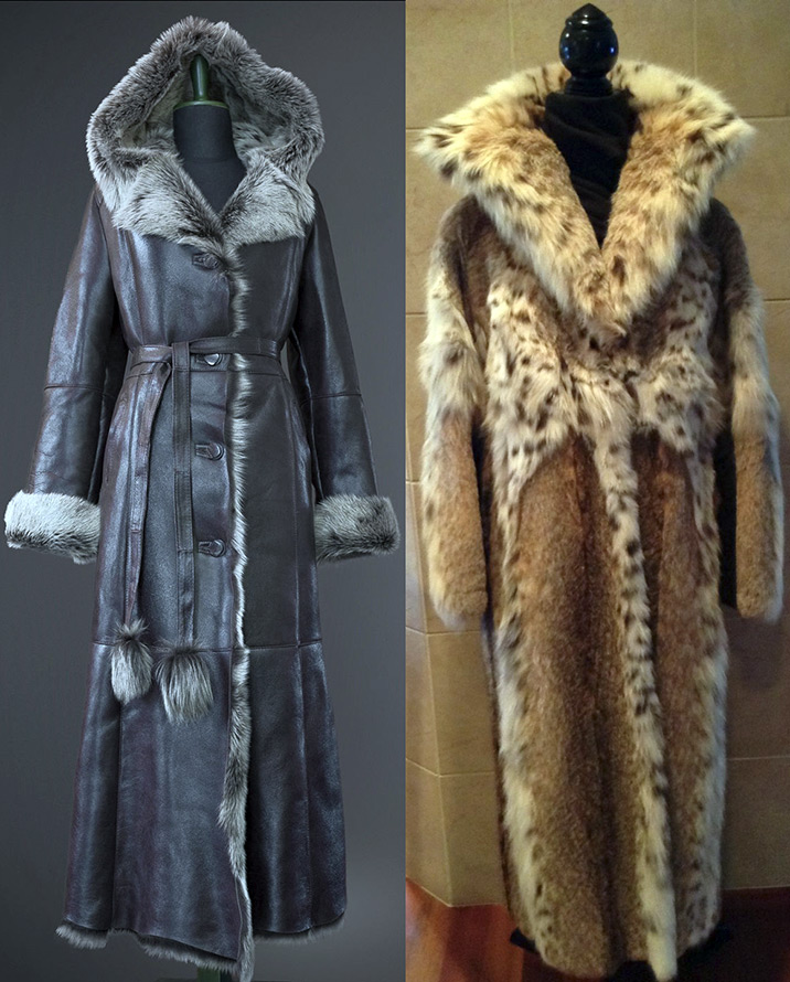 sheepskin coat and fur coat