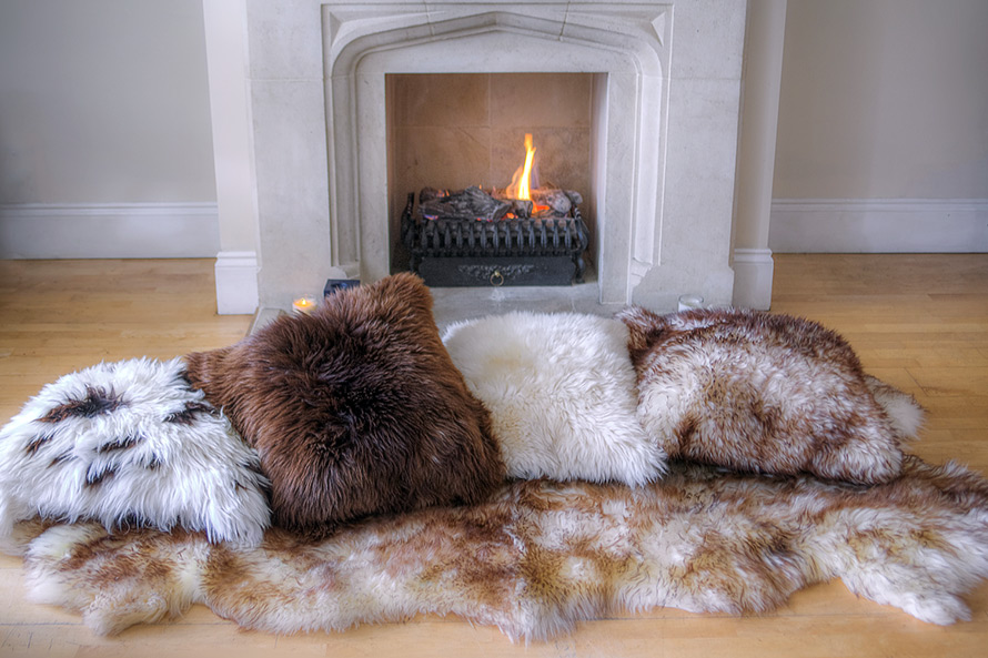 Decorative fur pillow