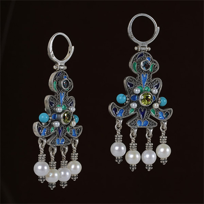 russian pattern earrings