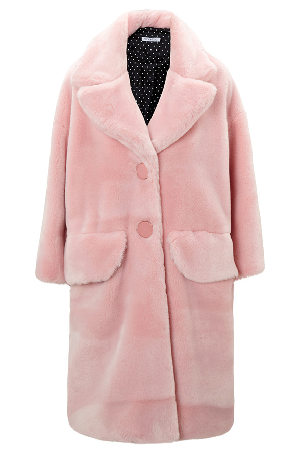 Manteau de fourrure rose 2024-2025