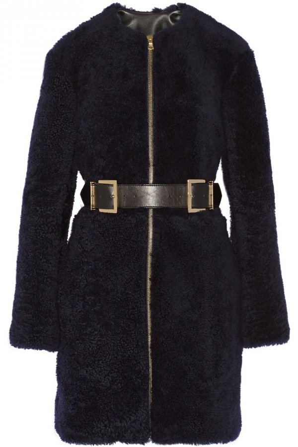 Black sheepskin coat