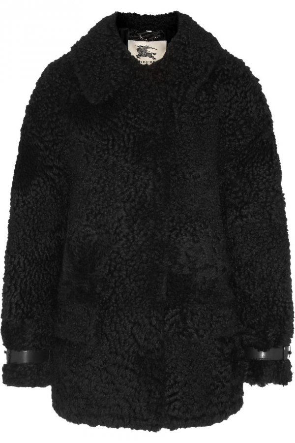 Black sheepskin coat