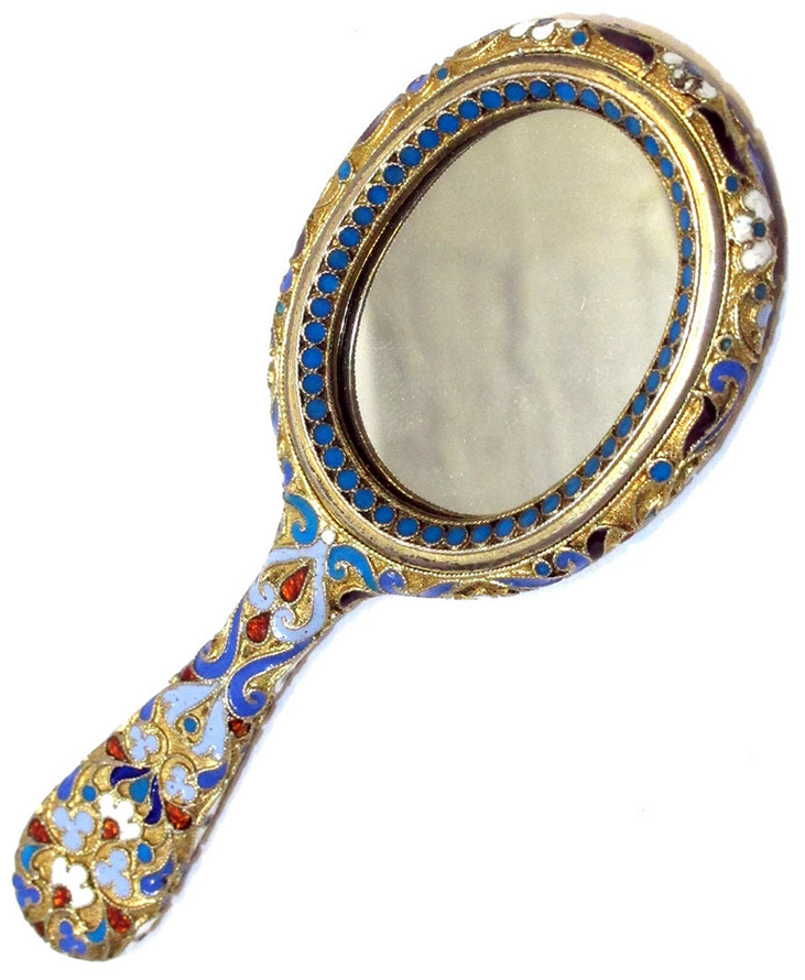 Miroir ancien avec cadre en argent