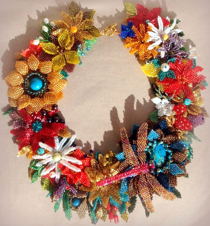 beaded flowers