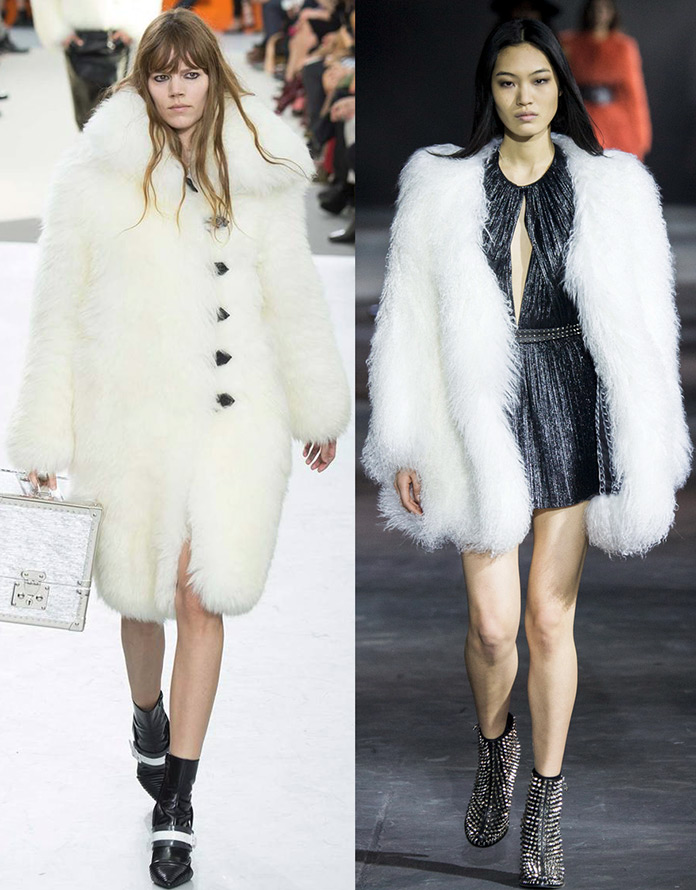 White fur coats winter 2024-2025