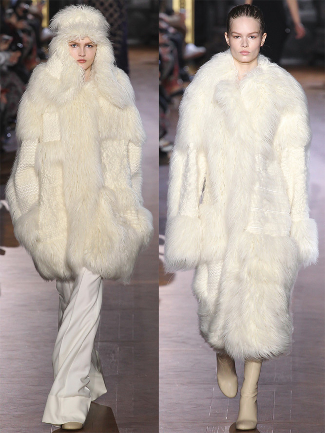 White fur coats winter 2024-2025