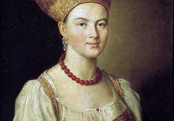 The image of a Russian woman dressed in the Moscow province