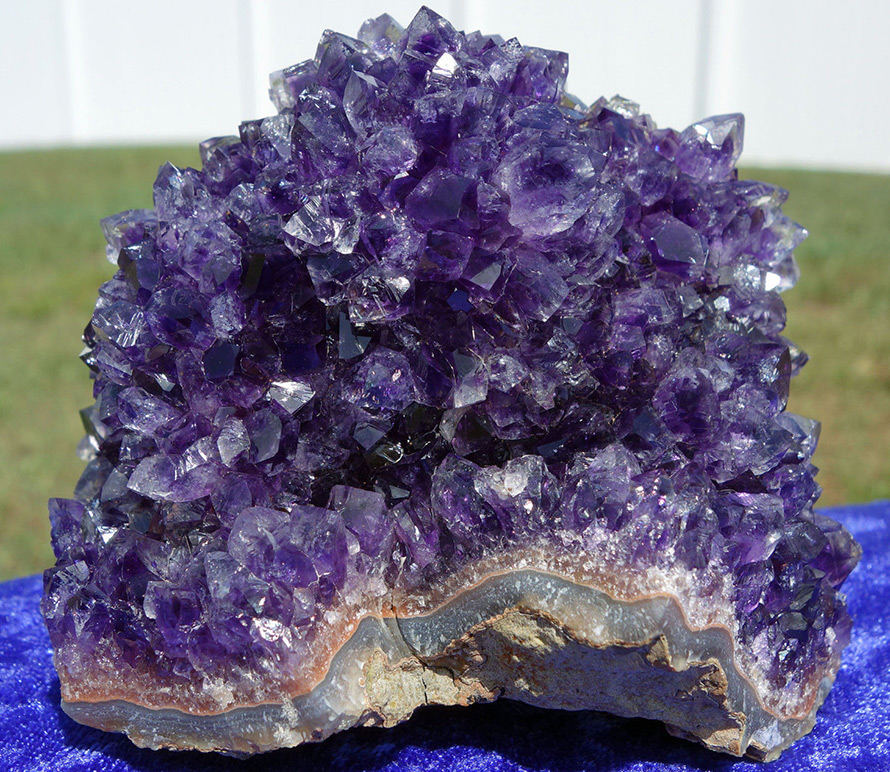 Stone amethyst crystals