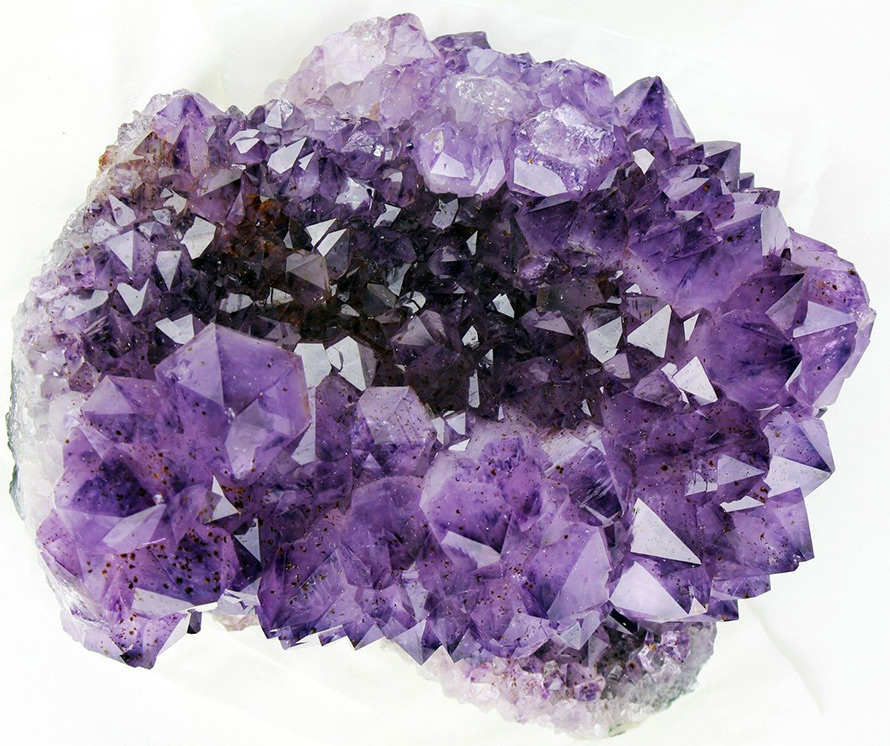 Stone amethyst crystals