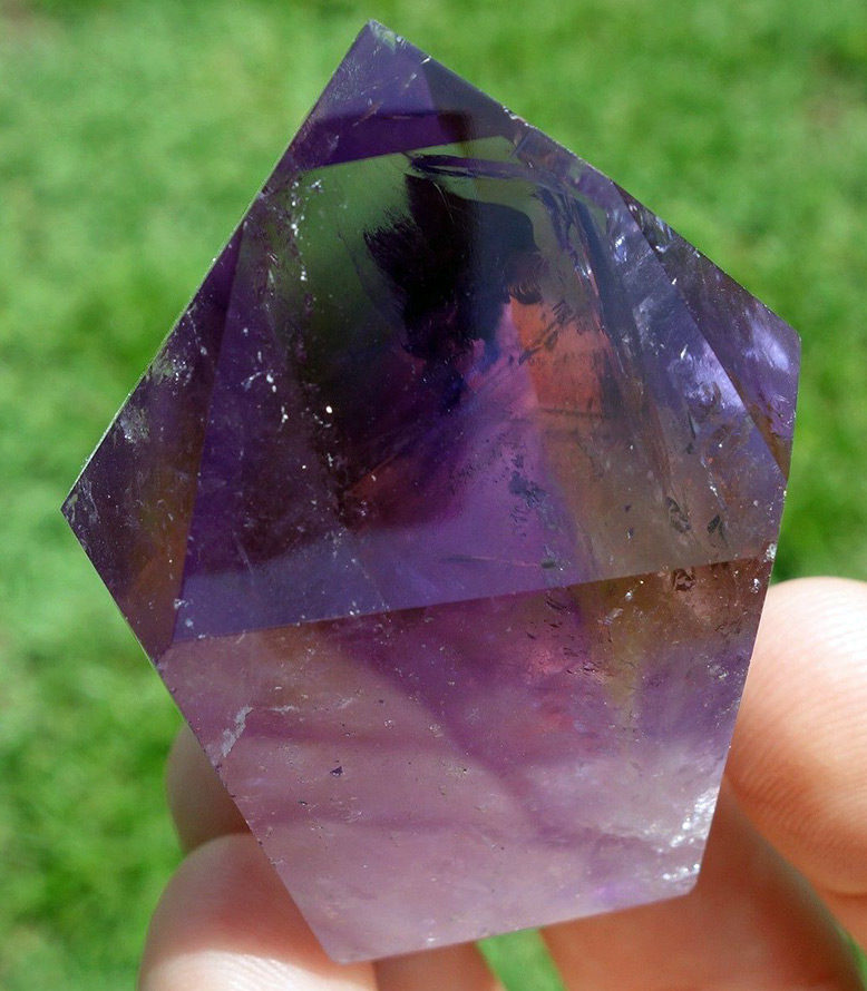 Stone amethyst crystals