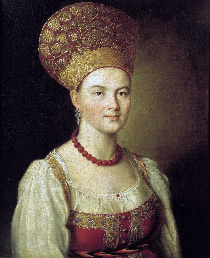 The image of a Russian woman dressed in the Moscow province