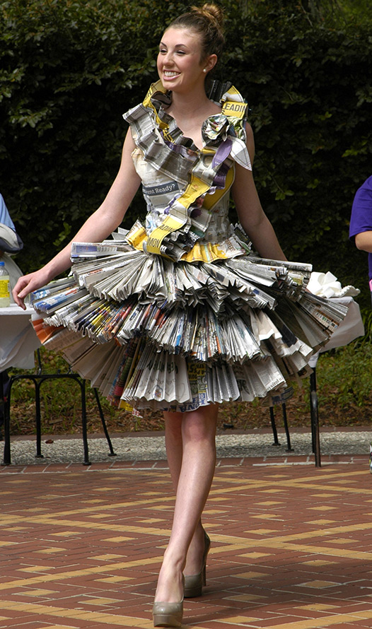 Paper dress from newspapers