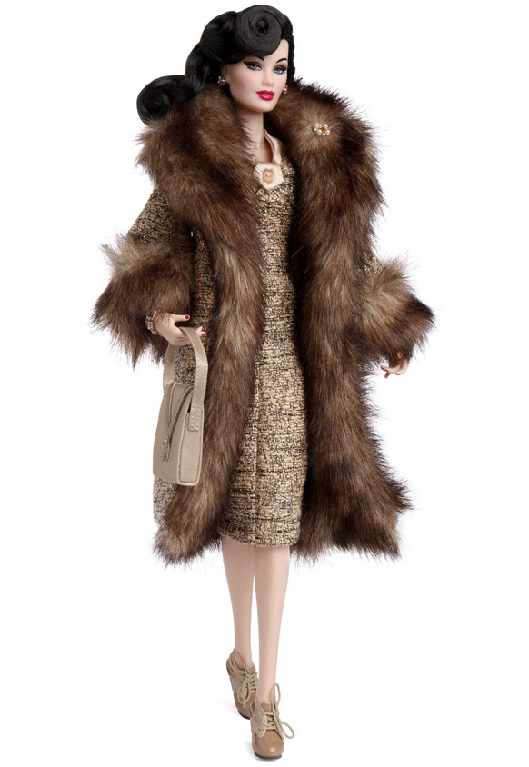 Doll coat with fur