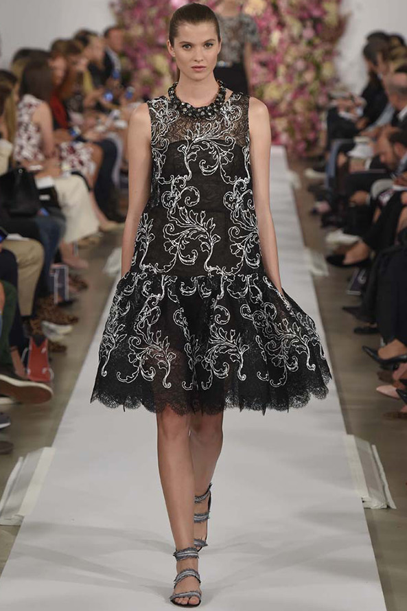 Oscar de la Renta Black and White Dress