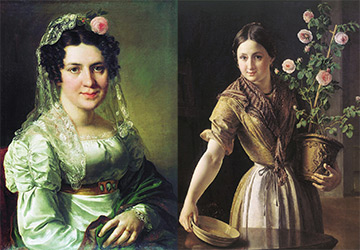 Female images in the portraits of the artist Tropinin