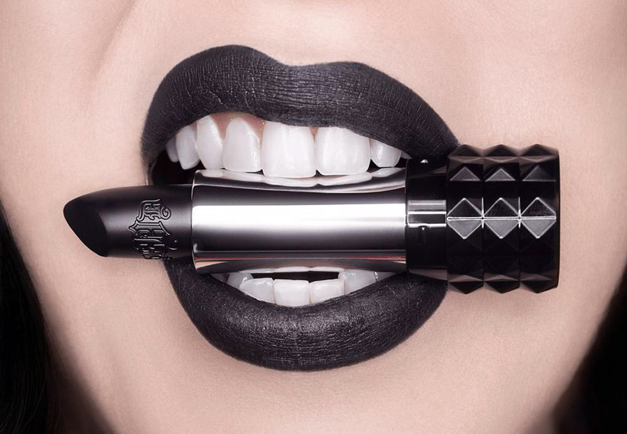 Black lipstick and lip makeup